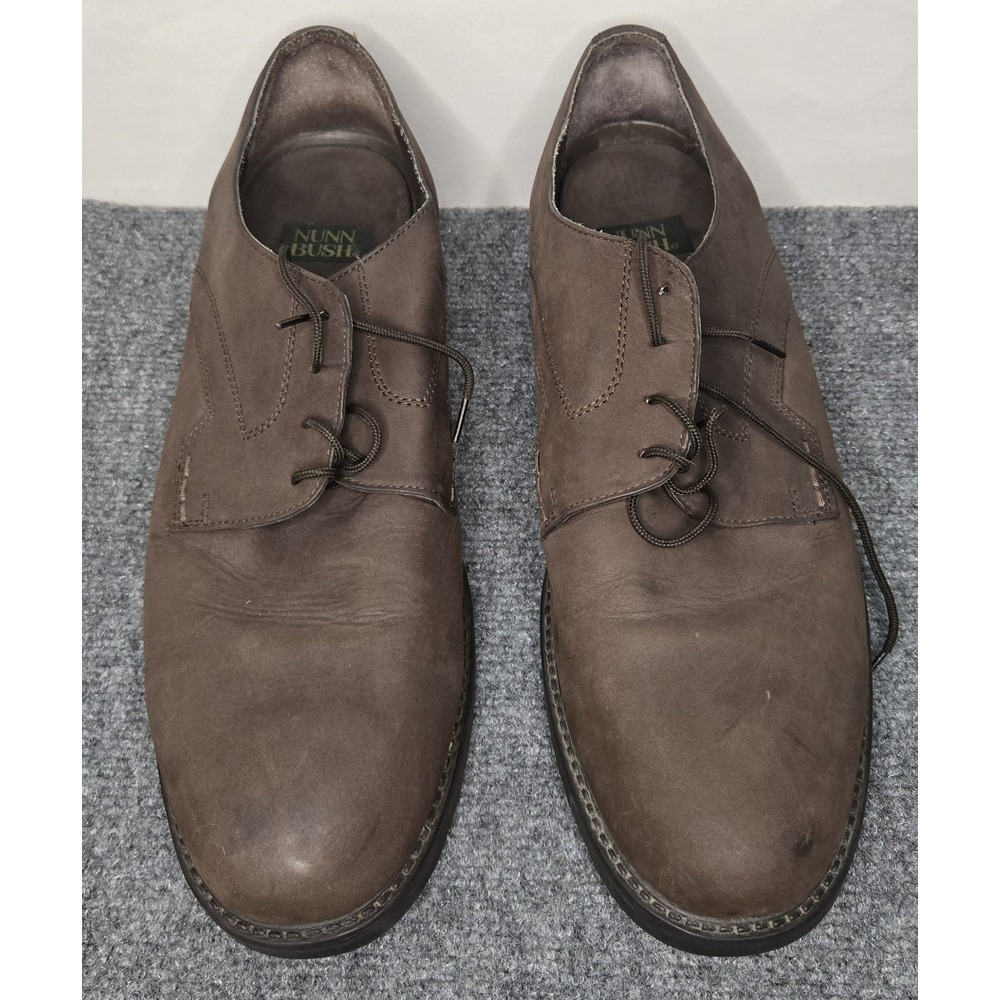 Nunn Bush Dress Shoes Mens 14 M Cam Moc Toe Oxford Brown Leather Lace Up 301173